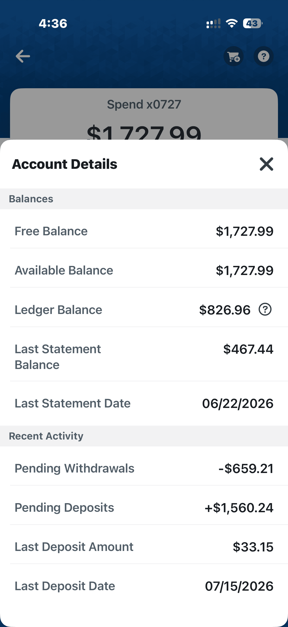 accounts Hub screen 5