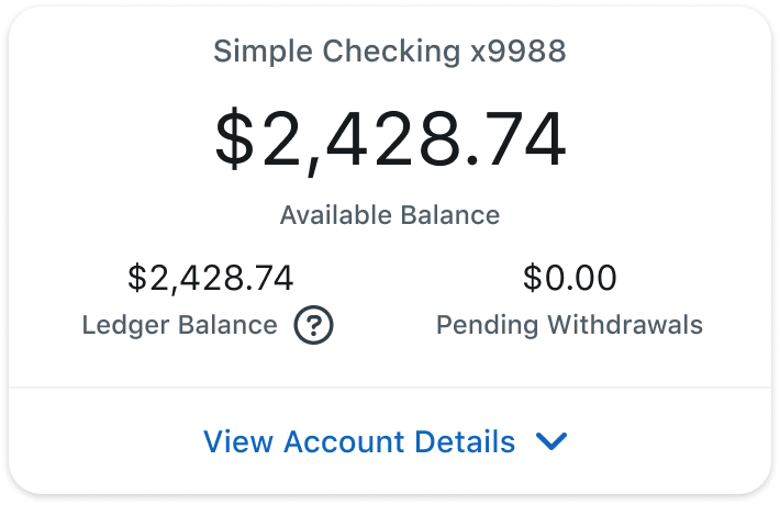 Account summary card