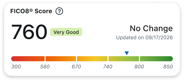 Credit score summary card